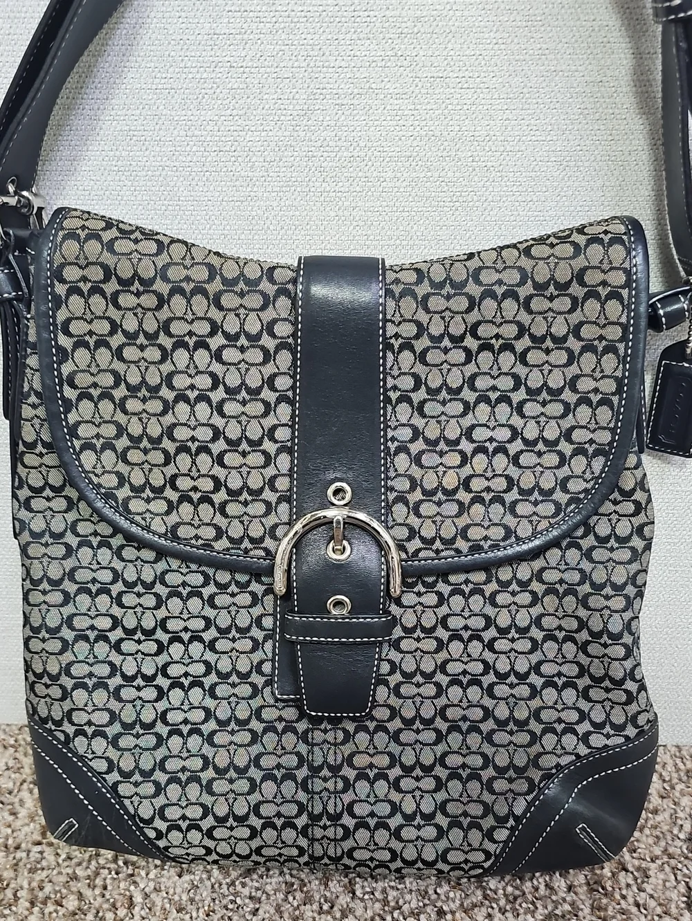 COACH 6376 SOHO SIGNATURE BUCKLE FLAP BAG BFPM-08-169